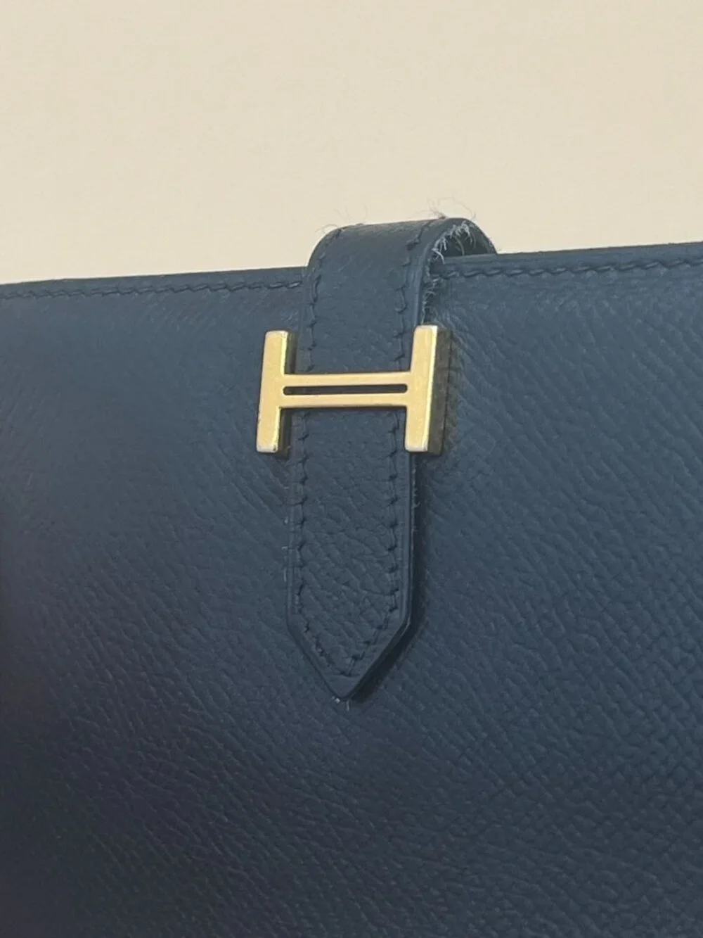 Hermes Bearn Wallet Black Epsom Leather Gold H Clasp Made in France